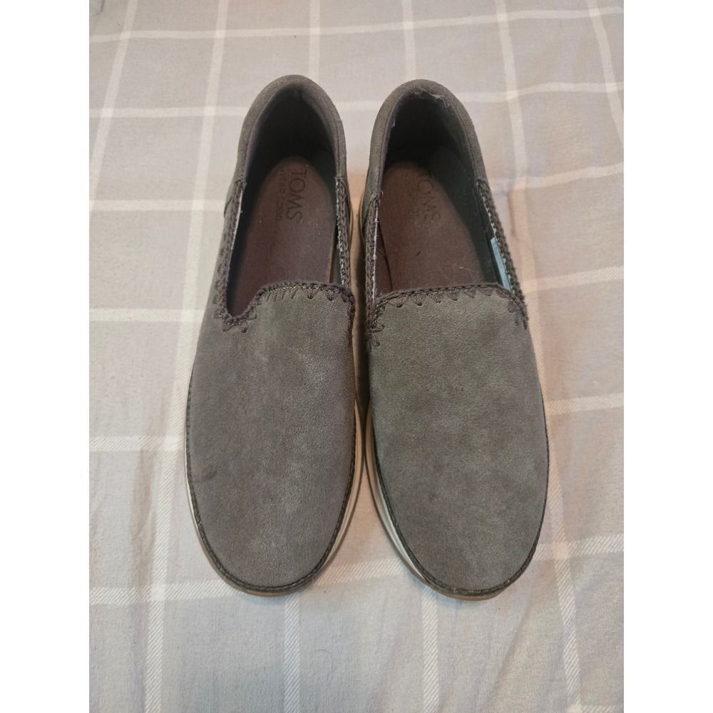 TOMS Jocelyn Gray Suede Slip-On Espadrille Sneaker NWOT Women's Sz 7